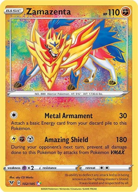 Zamazenta 102/185 - Pokemon TCG Vivid Voltage card