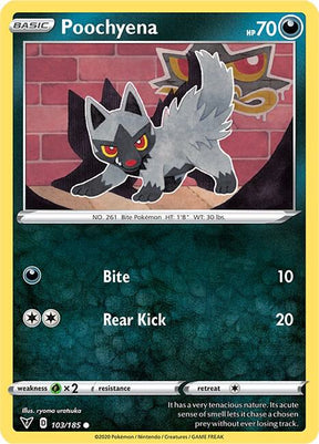 Poochyena 103/185 - Pokemon TCG Vivid Voltage card