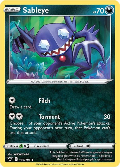 Sableye 105/185 - Pokemon TCG Vivid Voltage card