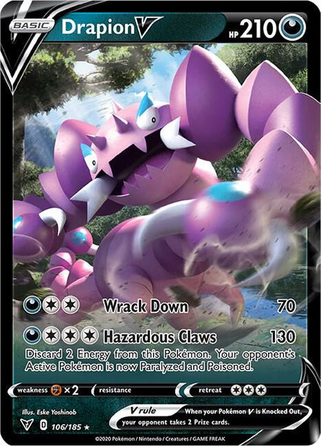 Drapion V 106/185 - Pokemon TCG Vivid Voltage card