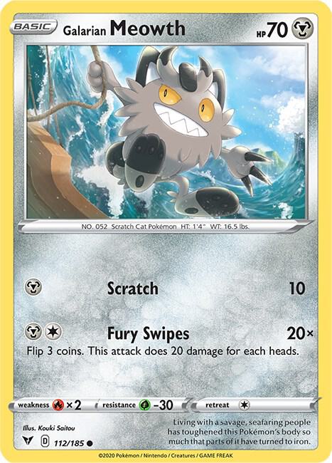 Galarian Meowth 112/185 - Pokemon TCG Vivid Voltage card