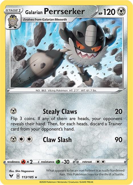 Galarian Perrserker 113/185 - Pokemon TCG Vivid Voltage card