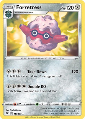 Forretress 114/185 - Pokemon TCG Vivid Voltage card