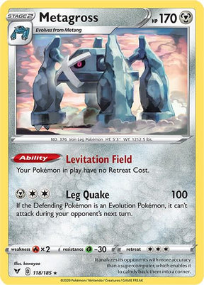 Metagross 118/185 - Pokemon TCG Vivid Voltage card