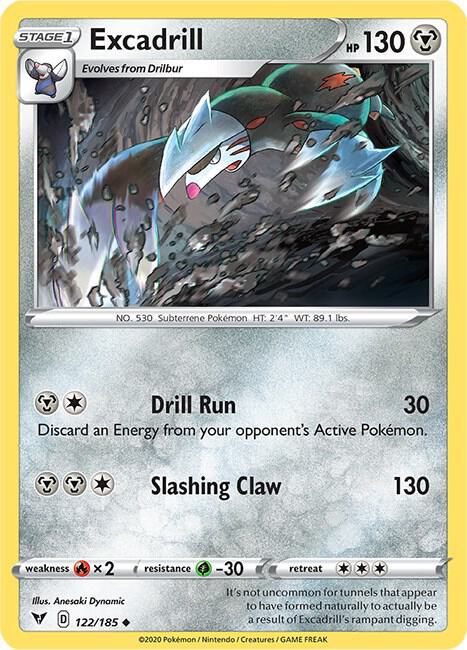 Excadrill 122/185 - Pokemon TCG Vivid Voltage card