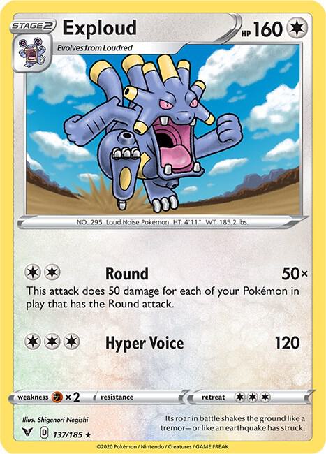 Exploud 137/185 - Pokemon TCG Vivid Voltage card