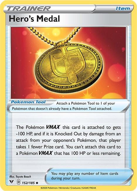 Hero's Medal 152/185 - Pokemon TCG Vivid Voltage card