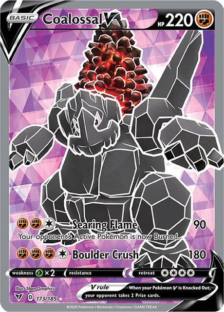 Coalossal V 173/185 - Pokemon TCG Vivid Voltage card