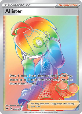Allister 192/185 - Pokemon TCG Vivid Voltage card
