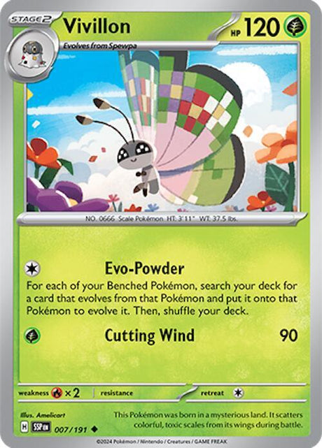 Vivillon 007/191 - Pokemon TCG Surging Sparks card