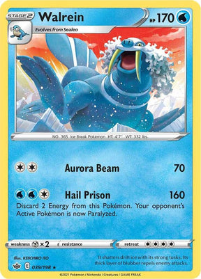 Walrein 039 - Pokemon TCG Chilling Reign card