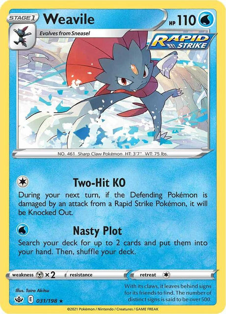 Weavile 031 - Pokemon TCG Chilling Reign card