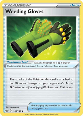 Weeding Gloves 155 - Pokemon TCG Chilling Reign card
