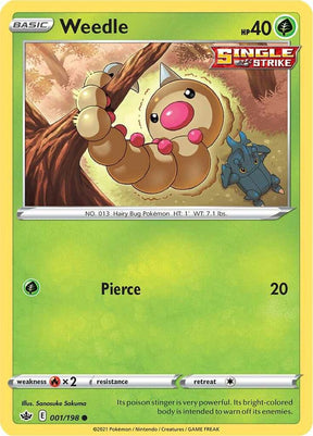 Weedle 001 - Pokemon TCG Chilling Reign card