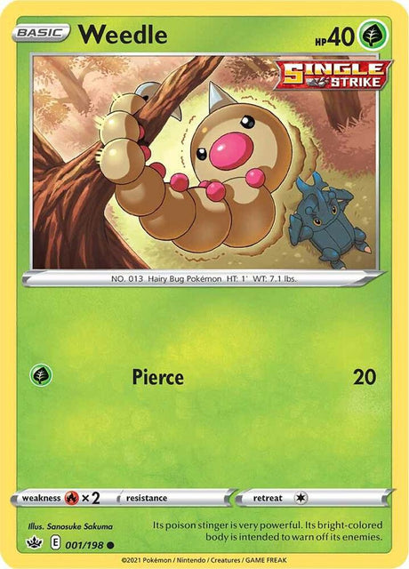 Weedle 001 - Pokemon TCG Chilling Reign card