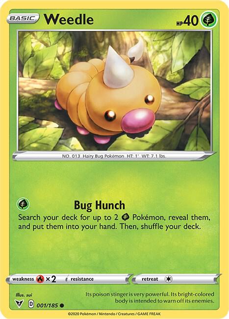 Weedle 001/185 - Pokemon TCG Vivid Voltage card