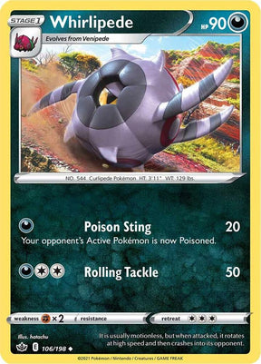 Whirlipede 106 - Pokemon TCG Chilling Reign card