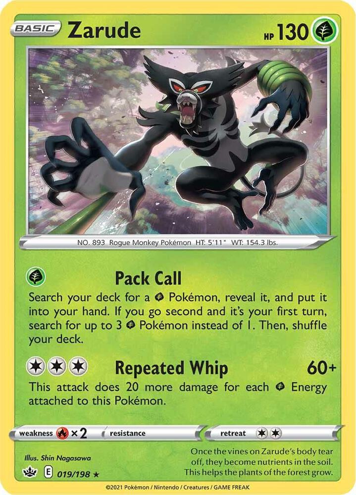 Zarude 019 - Pokemon TCG Chilling Reign card
