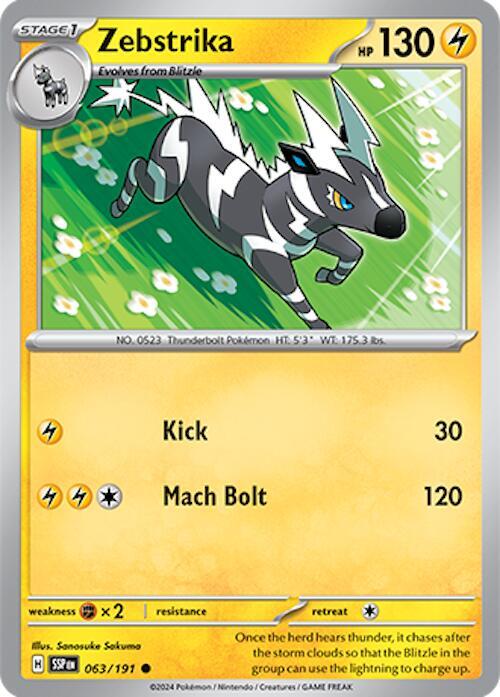 Zebstrika 063/191 - Pokemon TCG Surging Sparks card