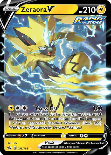 Zeraora V 053 - Pokemon TCG Chilling Reign card