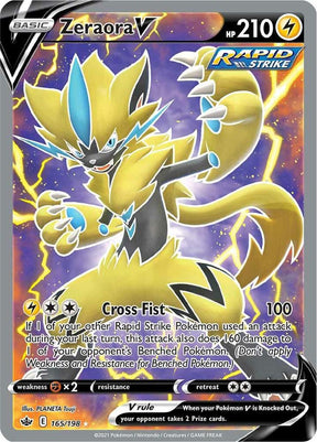 Zeraora V (Full Art) 165 - Pokemon TCG Chilling Reign card