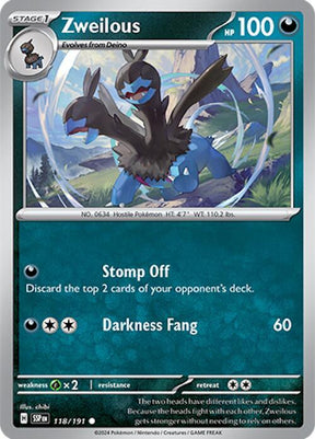 Zweilous 118/191 - Pokemon TCG Surging Sparks card