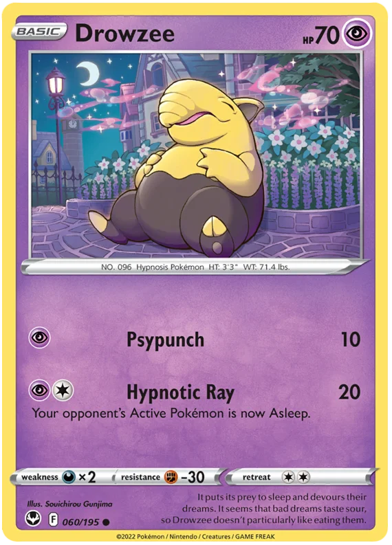 Drowzee Silver Tempest Pokemon Single 060/195