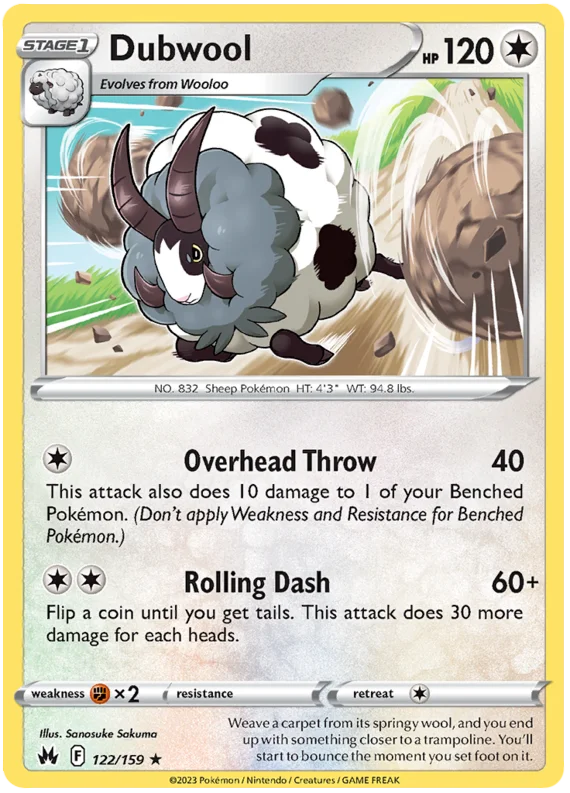 Dubwool Crown Zenith Pokemon Card Single