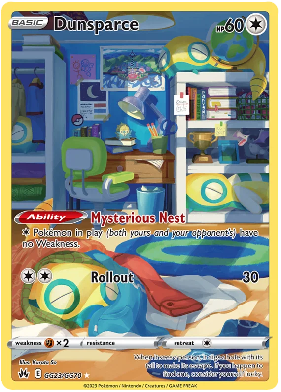 Dunsparce Crown Zenith Galarian Gallery Pokemon Card Single