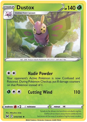 Dustox Lost Origin Pokemon Single Card 010/196