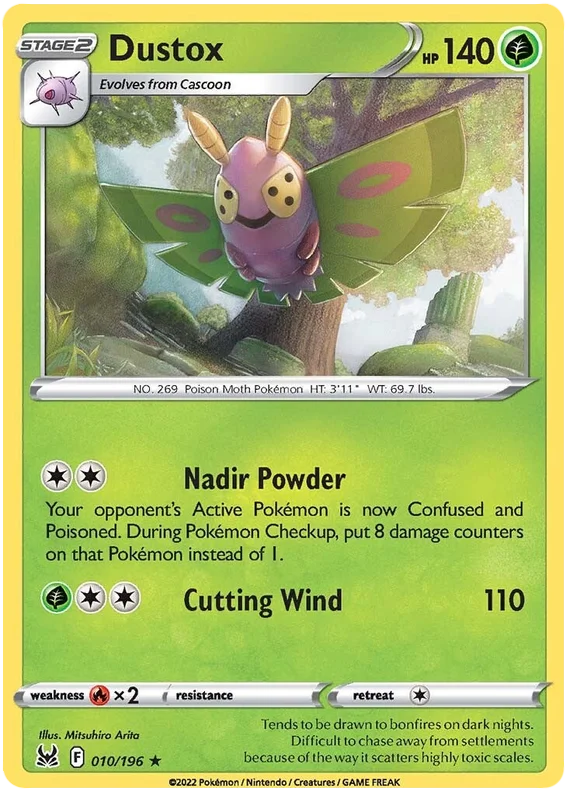 Dustox Lost Origin Pokemon Single Card 010/196