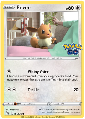 Eevee Pokemon GO Card Singles 054/078