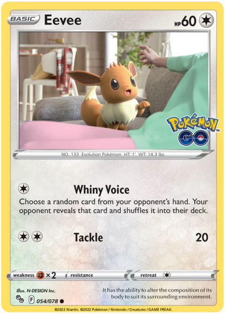 Eevee Pokemon GO Card Singles 054/078