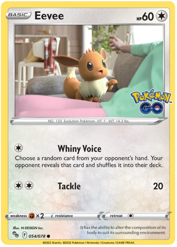 Eevee Pokemon GO Card Singles 054/078