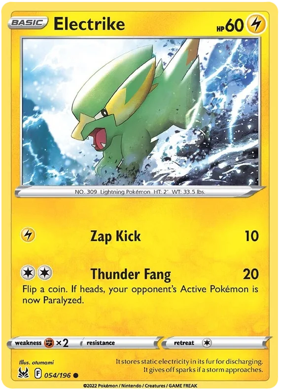 Electrike Lost Origin Pokemon Single Card 054/196