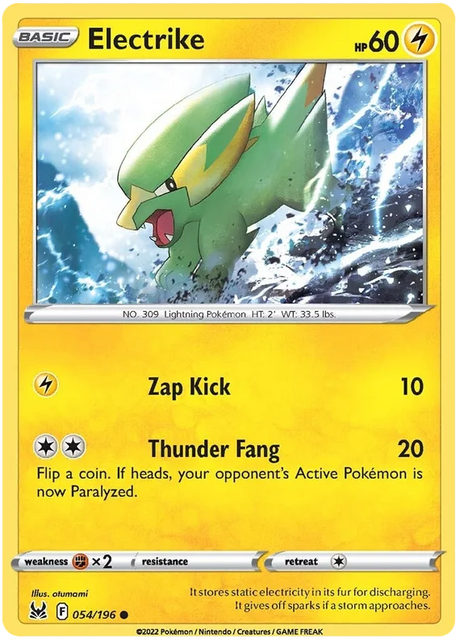 Electrike Lost Origin Pokemon Single Card 054/196