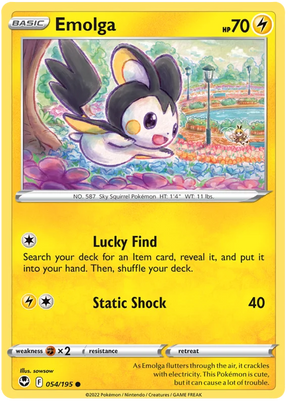 Emolga Silver Tempest Pokemon Single 054/195