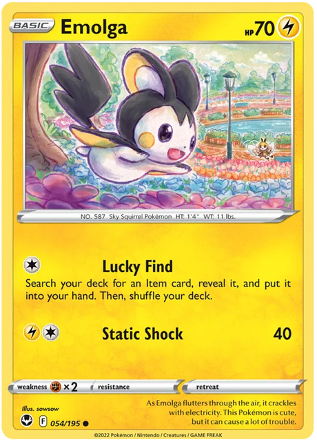 Emolga Silver Tempest Pokemon Single 054/195