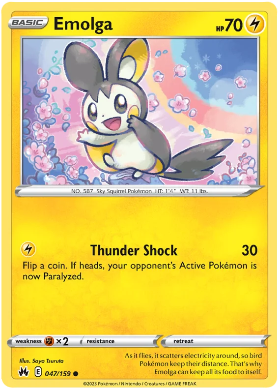 Emolga Crown Zenith Pokemon Card Single