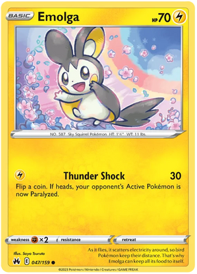 Emolga Crown Zenith Pokemon Card Single
