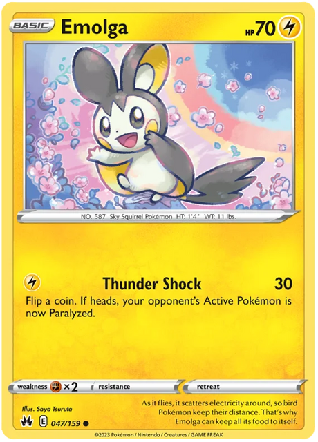 Emolga Crown Zenith Pokemon Card Single