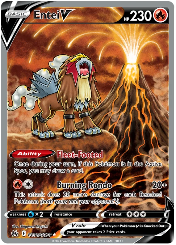 Entei V Crown Zenith Galarian Gallery Pokemon Card Single