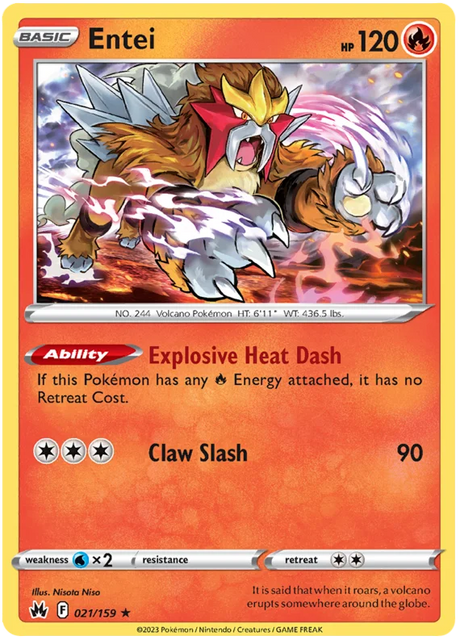 Entei Crown Zenith Pokemon Card Single