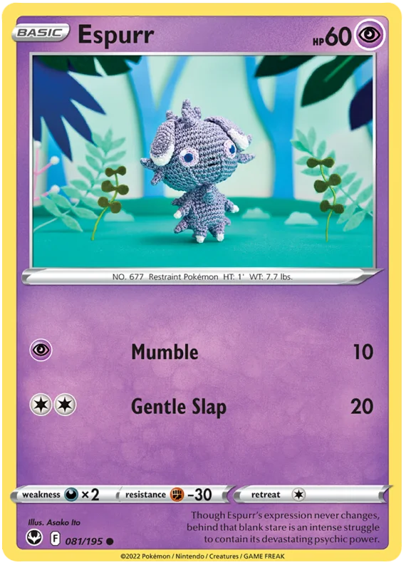 Espurr Silver Tempest Pokemon Single 081/195
