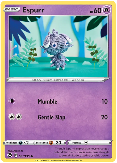 Espurr Silver Tempest Pokemon Single 081/195