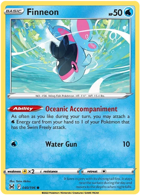 Finneon Lost Origin Pokemon Single Card 040/196