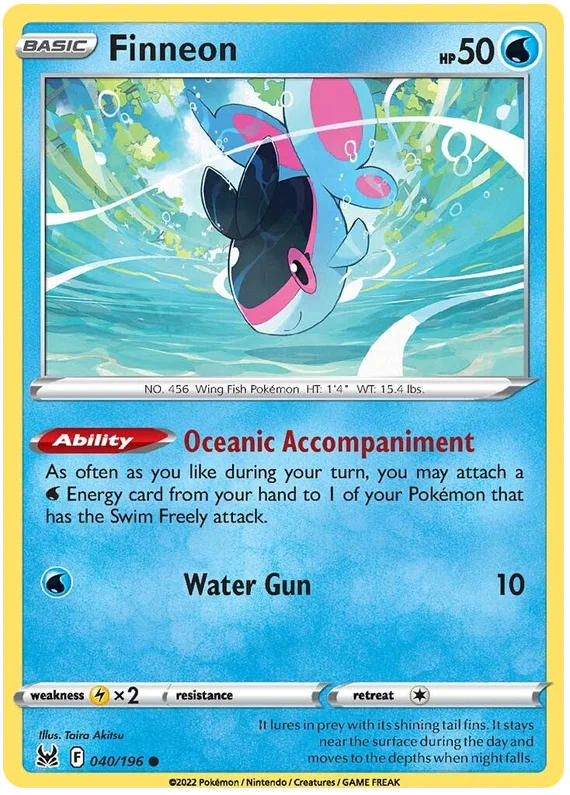 Finneon Lost Origin Pokemon Single Card 040/196