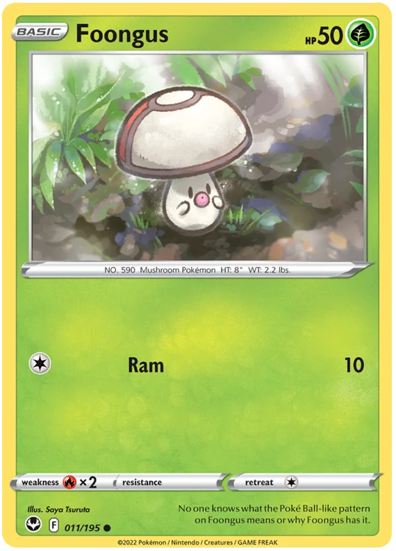 Foongus Silver Tempest Pokemon Single 011/195