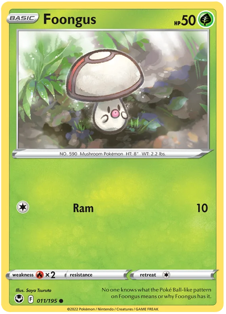 Foongus Silver Tempest Pokemon Single 011/195