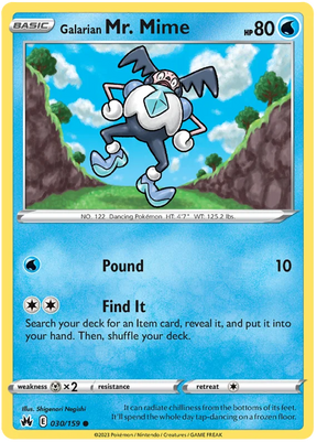 Galarian Mr. Mime Crown Zenith Pokemon Card Single